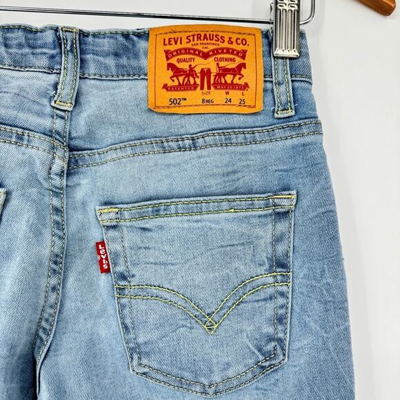 Levi's 502 Regular Taper Stretch Denim Jeans 8 Reg Light Wash - Picture 6 of 11